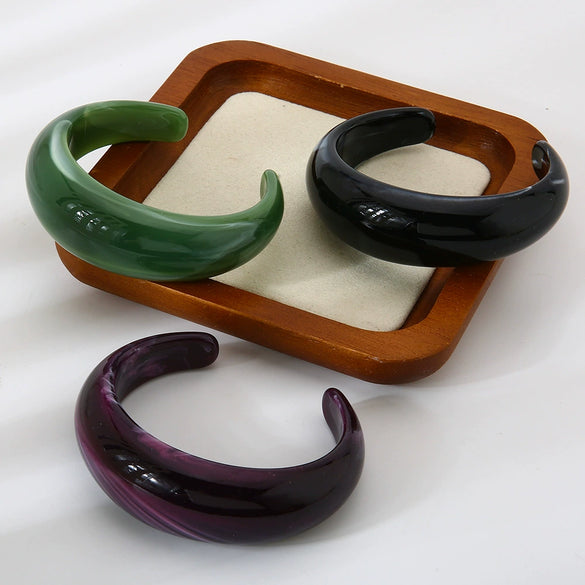 Wholesale Handmade Retro Multicolor Resin Open Bracelet Jewelry For Women