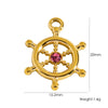 Wholesale Handmade Retro Stainless Steel Geometric Rudder Pendant Jewelry Accessories For Bracelet And Necklace With Zircon And Vacuum In Furnace Electroplating