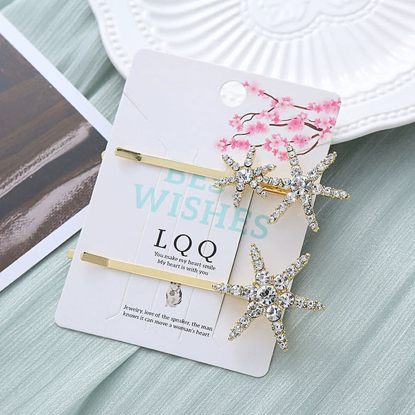 Wholesale Handmade Rhinestone Hairpin Women's Internet Celebrity Style Side Clip Hair Accessories