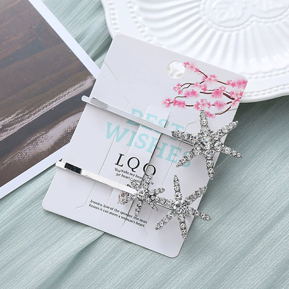 Wholesale Handmade Rhinestone Hairpin Women's Internet Celebrity Style Side Clip Hair Accessories