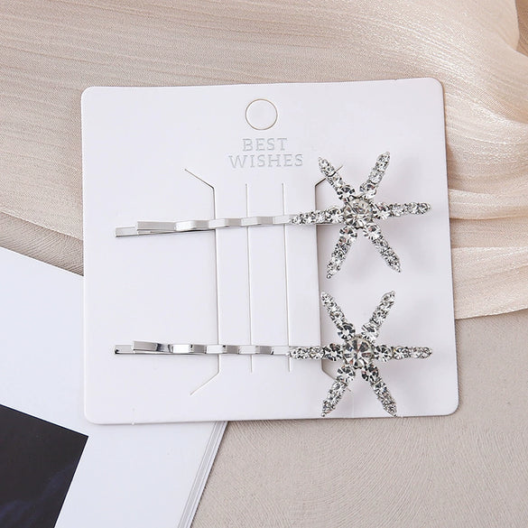 Wholesale Handmade Rhinestone Hairpin Women's Internet Celebrity Style Side Clip Hair Accessories