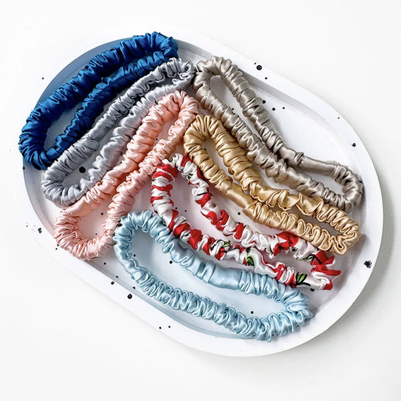 Wholesale Handmade Silk Hair Tie For Women High Elasticity Mulberry Silk Nonpulling Ponytail Head Flower Hair Rope