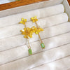 Wholesale Handmade Silver Needle Mesh Earrings With Forest Flower Design