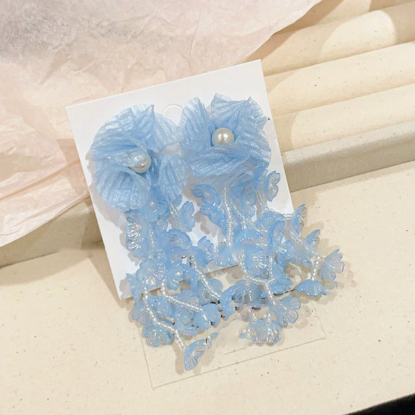 Wholesale Handmade Silver Needle Mesh Earrings With Forest Flower Design