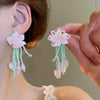 Wholesale Handmade Silver Needle Mesh Earrings With Forest Flower Design