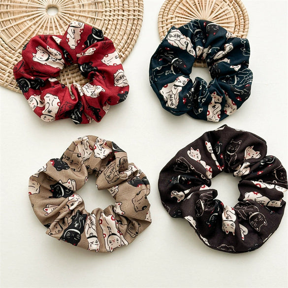 Wholesale Handmade Simple Fabric Lucky Cat Large Intestine Style Female Hair Band