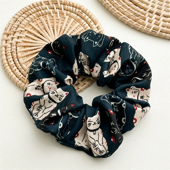 Wholesale Handmade Simple Fabric Lucky Cat Large Intestine Style Female Hair Band