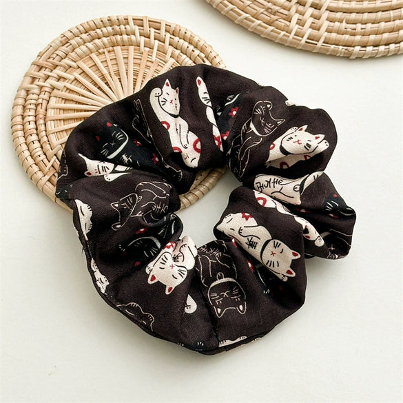 Wholesale Handmade Simple Fabric Lucky Cat Large Intestine Style Female Hair Band