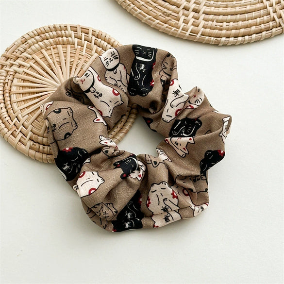 Wholesale Handmade Simple Fabric Lucky Cat Large Intestine Style Female Hair Band