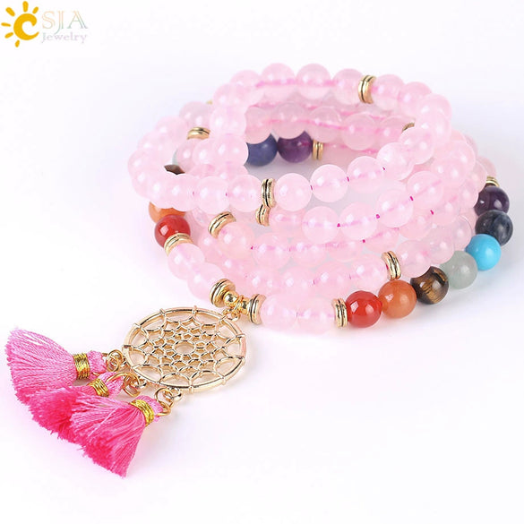 Wholesale Handmade Simple Style Natural Stone And Copper Dream Catcher Bracelet Gold Plated