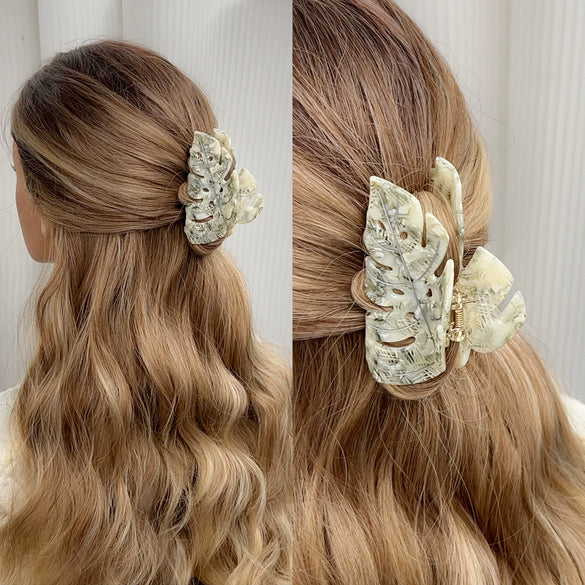 Wholesale Handmade Small Fresh Leaf Acetic Acid Hair Clip For Women