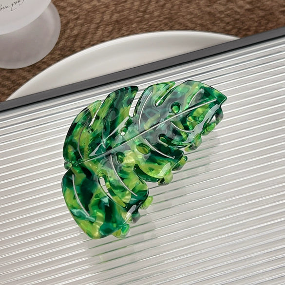 Wholesale Handmade Small Fresh Leaf Acetic Acid Hair Clip For Women