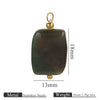 Wholesale Handmade Stainless Steel And Natural Stone Jewelry Accessories Square Pendant Curved Needle Pendant For Diy Necklace Earrings Bracelet With Electroplating