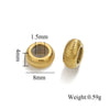 Wholesale Handmade Stainless Steel And Silicone Loose Round Beads Jewelry With Glossy Geometric Design And Electroplating