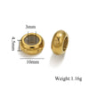 Wholesale Handmade Stainless Steel And Silicone Loose Round Beads Jewelry With Glossy Geometric Design And Electroplating