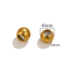 Wholesale Handmade Stainless Steel And Silicone Loose Round Beads Jewelry With Glossy Geometric Design And Electroplating