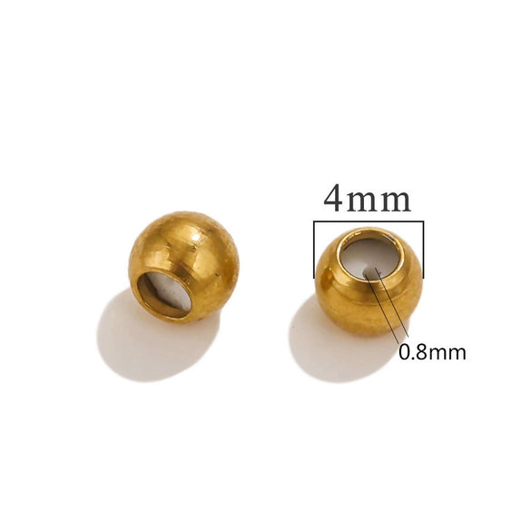 Wholesale Handmade Stainless Steel And Silicone Loose Round Beads Jewelry With Glossy Geometric Design And Electroplating