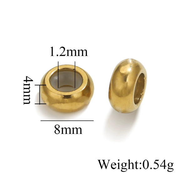 Wholesale Handmade Stainless Steel And Silicone Loose Round Beads Jewelry With Glossy Geometric Design And Electroplating