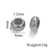 Wholesale Handmade Stainless Steel And Silicone Loose Round Beads Jewelry With Glossy Geometric Design And Electroplating