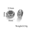 Wholesale Handmade Stainless Steel And Silicone Loose Round Beads Jewelry With Glossy Geometric Design And Electroplating