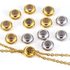 Wholesale Handmade Stainless Steel And Silicone Loose Round Beads Jewelry With Glossy Geometric Design And Electroplating