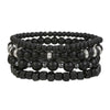 Wholesale Handmade Stainless Steel Bracelet With Black Onyx Tiger Eye Stone Black Gallstone Cross For Men