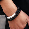 Wholesale Handmade Stainless Steel Bracelet With Black Onyx Tiger Eye Stone Black Gallstone Cross For Men