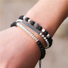 Wholesale Handmade Stainless Steel Bracelet With Black Onyx Tiger Eye Stone Black Gallstone Cross For Men