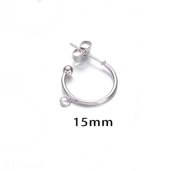 Wholesale Handmade Stainless Steel Cshaped Earrings With Electroplating Treatment