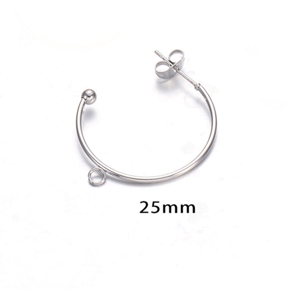Wholesale Handmade Stainless Steel Cshaped Earrings With Electroplating Treatment