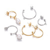 Wholesale Handmade Stainless Steel Cshaped Earrings With Electroplating Treatment