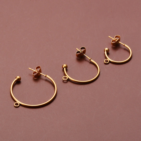 Wholesale Handmade Stainless Steel Cshaped Earrings With Electroplating Treatment