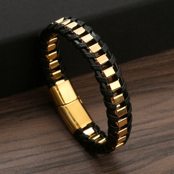 Wholesale Handmade Stainless Steel Geometric Bracelets For Men And Women With Polishing Treatment