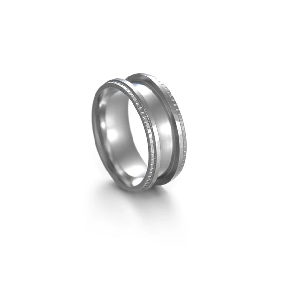 Wholesale Handmade Stainless Steel Geometric Ring Material Accessories With Embossed Edge And Electroplating