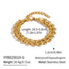 Wholesale Handmade Stainless Steel Geometric Staircase Necklace And Bracelet Set For Women