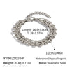 Wholesale Handmade Stainless Steel Geometric Staircase Necklace And Bracelet Set For Women