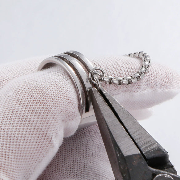 Wholesale Handmade Stainless Steel Hanging Ring Jewelry Tool With Geometric Style And Electroplating Process