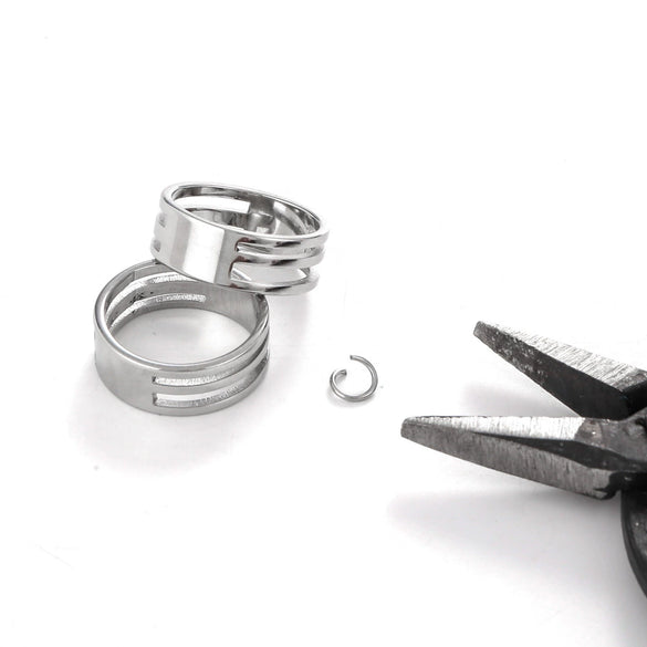 Wholesale Handmade Stainless Steel Hanging Ring Jewelry Tool With Geometric Style And Electroplating Process