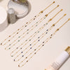 Wholesale Handmade Stainless Steel Tiger Eye Stone Geometric Pattern Hammered Cross Beaded Clavicle Necklace For Women Light Luxury Style Electroplated