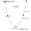 Wholesale Handmade Stainless Steel Tiger Eye Stone Geometric Pattern Hammered Cross Beaded Clavicle Necklace For Women Light Luxury Style Electroplated