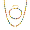 Wholesale Handmade Stainless Steel Zircon Inlaid Light Luxury Clavicle Necklace And Bracelet Electroplated