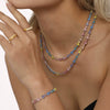 Wholesale Handmade Stainless Steel Zircon Inlaid Light Luxury Clavicle Necklace And Bracelet Electroplated
