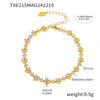 Wholesale Handmade Stainless Steel Zircon Inlaid Light Luxury Clavicle Necklace And Bracelet Electroplated