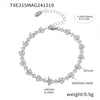 Wholesale Handmade Stainless Steel Zircon Inlaid Light Luxury Clavicle Necklace And Bracelet Electroplated
