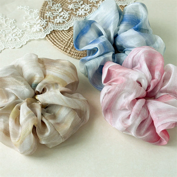 Wholesale Handmade Tiedye Chiffon Hair Ring For Women And Girls