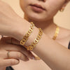 Wholesale Handmade Titanium Steel Necklace Bracelet Suit With 18K Real Gold Plated Regular Chain For Women