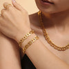 Wholesale Handmade Titanium Steel Necklace Bracelet Suit With 18K Real Gold Plated Regular Chain For Women