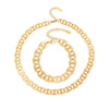 Wholesale Handmade Titanium Steel Necklace Bracelet Suit With 18K Real Gold Plated Regular Chain For Women