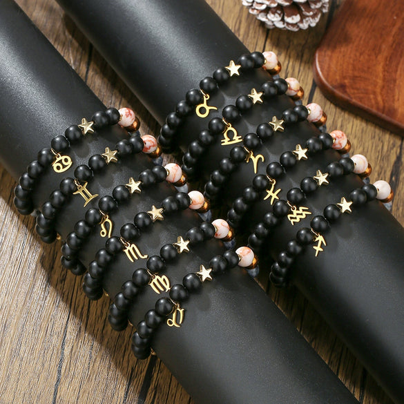 Wholesale Handmade Unisex Beaded Bracelet With Stainless Steel Stone Alloy And Geometric Pendant