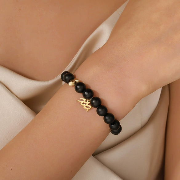 Wholesale Handmade Unisex Beaded Bracelet With Stainless Steel Stone Alloy And Geometric Pendant